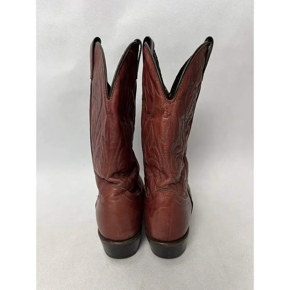 Laredo Mens Style 4m7021 Red Leather Western Boots Sz 10 1/2 D